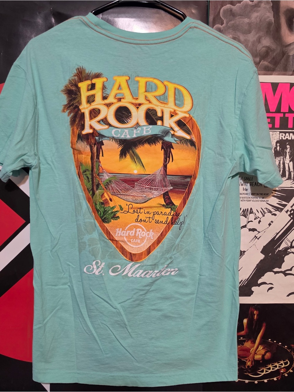 Hard rock Cafe st Maarten blue shirt
